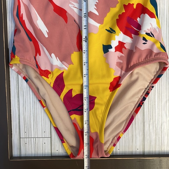 💥 Yellow & Red Tropical One Piece Swimsuit | Small One Piece Bathing Suit - Picture 7 of 13